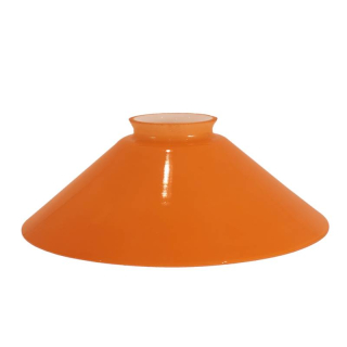 Sklenené tienidlo lesklé oranžové s hrdlom, priemer 20cm, montážny otvor: 5,7cm 